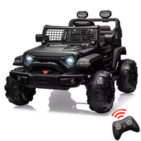 Garvee Ride - P Series: 2 Seaters Kids Ride On Truck With Remote Control,20“ Large Seat Ride On Car for Toddlers, 24V 9AH Electric Vehicle Car With Led Light,Large Storage Space, Bottle Holder,Music, Horn for 3-8 Years,Black
