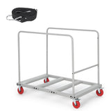 Garvee 1800 lb Steel Collapsible Material Cart, adjustable service trolley frame, for Sheetrock, Lumber & Warehouses, Gray