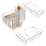 Garvee Expandable Drawer Organizer Set – Clear PET Plastic Desk Dividers for Office, Kitchen, Bathroom, and Vanity – Adjustable, Multi-Size Storage Bins – Customizable & Space-Saving – 15-Piece Set - 15 Pcs