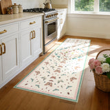 Garvee 2' × 6' Kaleidoscope Pattern Runner Rug, Washable Polyester Carpet with Non-Slip Backing for Hallway, Kitchen and Entryway, Beige/Camel - Rice Camel