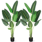 Garvee Lifelike 60" Artificial Bird of Paradise Tree - Faux Decorative Plant for Home, Office, Indoor & Outdoor Use - Realistic Potted Greenery - 2 Pack - System Default