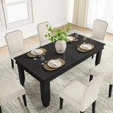 Garvee Modern 7-Piece Rectangular Dining Table Set – 71'' Kitchen Table with 6 Upholstered Padded Chairs – Wooden Dining Room Furniture – Seats 6-8 – Ideal for Dining & Living Room – Black, Black Legs