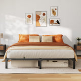 Garvee Full Bed Frame Metal 10 Inch, Heavy Duty Platform Bed Frame with Reinforced Slats Support, 800 Lbs Load Capacity, Noise Free, No Box Spring Needed and Screws, Tool-Free Assembly - Black|10 Inch Hight