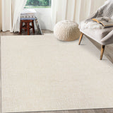 Garvee Ultra Soft Non-Slip Area Rug for Living Room – Modern Abstract Sturdy Beige Carpet – Machine Washable, Spot & Fade Resistant, Low Pile – Bedroom, Dining Room, Office, 6x9ft - Cream White