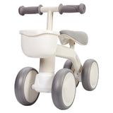 Garvee Lightweight 4-Wheel Toddler Balance Tricycle – No Pedal Ride-On Toy with Adjustable Seat & Removable Basket – Safe First Bike for Boys & Girls, Ideal Birthday Gift, Supports up to 55 lbs – Light beige shade