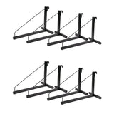 Garvee 8-Pack Heavy Duty Steel Storage Racks – 1-Tier Powder-Coated Garage Shelving, 22''D x 16''H, 1100lbs Capacity Each, Adjustable Shelf, Removable D-Ring Hooks, Tool-Free Install, for Containers, Workshop (8 Pieces)