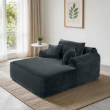 Garvee Oversized Corduroy Sofa Bed – Ergonomic Deep Seat, 3 Pillows, 500lbs Capacity, No Assembly – Multi-Position Lounge Chair for Living Room or Bedroom – Color: Gray - Gray