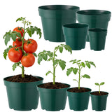 Garvee Thickened Plastic Nursery Pots for Plants – 16-Pack Seedling Planters with Drainage Holes – Ideal for Indoor Outdoor Vegetables, Herbs, Flowers – Includes 4/6/8/10 Inch Sizes, Green