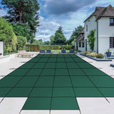 Garvee Inground Pool Safety Cover, 22 × 42 FT Green PP Mesh with 4 × 8 FT Center End Step, Heavy-Duty Winter Cover for 20 × 40 FT Rectangular Pools