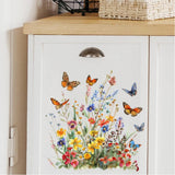 Garvee Self-Adhesive Flower and Butterfly Wall Stickers - Removable Leaf Decals for Bathroom, Bedroom, Refrigerator - DIY Floral Art, Easy Peel and Stick - Bathroom Hardware - KS6808B