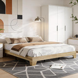 Garvee King Size Wood Bed Frame with Strong Slats, No Box Spring, Engineered Wood, Minimalist Design, Multiple Sizes, Bedroom - Golden Sandalwood