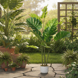Garvee 4FT Artificial Monstera Deliciosa – Realistic Faux Exotic Tree in White Planter for Indoor Home, Living Room, Office, or Porch – UV Resistant, Bendable Stems, Large Potted Plant (Monstera, 120cm, Single) – Variant: Monstera, 120, Single