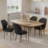 Garvee Modern Comfort Upholstered Linen Dining Chairs Set of 4 – Sturdy Metal Legs – Space-Saving Design – Neutral Décor for Kitchen or Dining Room – Black Color