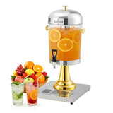 Garvee 2.2 Gallon Commercial Drink Dispenser, Stainless Steel Beverage Dispenser with Ice Core, Stand & Spigot for Cold Juice, Iced Tea and Lemonade at Parties & Weddings, Gold - Gold