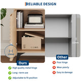 Garvee Modern Fluted Sideboard Buffet Cabinet – Natural Wood Finish, Adjustable Shelves, Spacious Storage for Dining Room, Kitchen, or Entryway – 2-Pack, Natural Wood Color