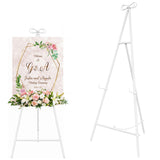 Garvee Adjustable Heavy Duty Metal Floor Display Easel Stand – Collapsible Stable Tripod for Wedding Signs, Posters, Art Canvas, Home & Event Decor – Holds Up to 40lbs – White - White