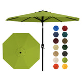 Garvee 9 ft Outdoor Patio Umbrella with 8 Sturdy Ribs, Crank Lift, Push-Button Tilt & UV-Resistant Waterproof Canopy for Pool, Deck, Yard & Garden, Grass Green - Grass Green