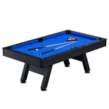 Garvee 7-Foot Slanted Leg Pool Table – Heavy-Duty 330+ lbs Eco-Friendly Wood Billiard Table with Precision Diamond Sights (Black Frame, Blue Cloth) - Blue