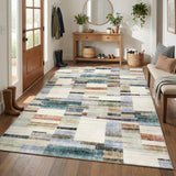 Garvee Washable Geometric Area Rug - Modern Multicolor Low Pile Non-Slip Carpet for Living Room, Bedroom, Nursery, mark Resistant, Soft - 4x6ft - Colorful
