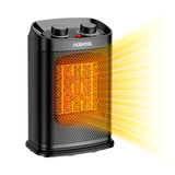 Garvee Portable Electric Space Heater – 1500W/800W Ceramic Room Heater with Adjustable Thermostat, 3 Modes, Overheat & Tip-Over Protection, Quiet – Black, US Plug