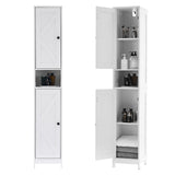 Garvee 66.99'' Tall Bathroom Storage Cabinet - Narrow Bathroom Cabinet with 2 Barn Doors & 1 Drawer & with Adjustable Shelves, Farmhouse Storage Organizer for Living Room, Kitchen, Entryway - White,2-Door