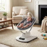 Garvee Electric Baby Swings with 5 Soothing Motions, 5 Speed Levels and Remote Control Reclining Seat with 5-Point Harness, 5 Preset Music & Sounds for Infants & Newborns, Dark Grey - Dark Grey