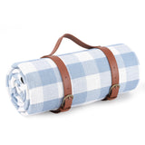 Garvee Extra Large Picnic Blanket, 79" x 79" Waterproof Outdoor Blanket, Durable Polyester Picnic Mat for Beach, Camping, Parks, and Family Gatherings - Blue & White Plaid - Light Blue