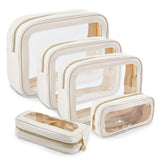 Garvee 5-Piece PU+PVC Transparent Travel Storage Bag Set - Travel Storage Bags, Transparent Storage Bags