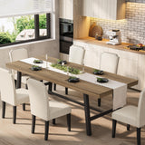 Garvee Industrial Dining Table 86.61" Seats 8-10 Heavy-Duty Metal Legs Wood Laminate Top Adjustable Feet Rustic Pear Finish Large Dining & Conference - Rustic Pear