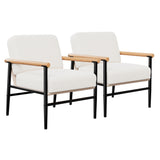 Garvee 2 Pack Modern Beige Sherpa Accent Chairs for Living Room - Comfy Armchairs with Thick Soft fabric Cushion - Heavy-Duty Iron Frame - Ideal for Bedroom, Office, Reading, Reception, Dorm - shade shade color shade shade shade, 2 Sets - Beige