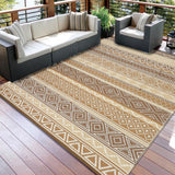 Garvee Durable Weather-Resistant Outdoor Area Rug – Ideal for Patio, Garden, Lawn – Easy-Clean & Stylish, Multicolor(Earth-Tone), 10x14ft - Multicolor(Earth-Tone)