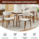 Garvee Mid Century Modern Dining Chairs Set of 6 – Wooden Frame – Upholstered Beige Linen Padded Seats – Sturdy Brown Rubberwood Legs – Ideal for Home & Restaurant – Color: 1