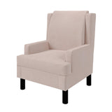 Garvee Mid-Century Modern Wingback Accent Chair – Pink Chenille Upholstered Armchair with High Back, Soft Pillow, and Sturdy Wood Legs – Comfy Lounge Chair for Living Room, Bedroom, or Small Spaces, Pink Color - Pink
