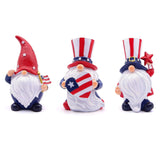 Garvee Patriotic Gnome Figurines 3-Pack – Hand-Painted Resin Dwarf Statues – American Flag Theme – Red White Blue Holiday Decor for 4th of July, Memorial Day, Labor Day – Set: Dwarf No.1 + No.2 + No.5