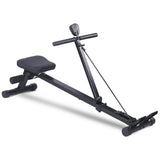 Garvee Compact Rowing Machine, 250 lbs Capacity Steel Frame Rower with 12-Level Adjustable Resistance, Ergonomic Smooth-Glide Seat for Full-Body Home Cardio - Black