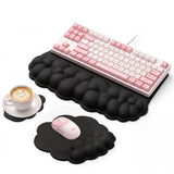 Garvee 3-in-1 Cloud Wrist Rest Set Ergonomic Support Memory Foam Non-Slip PU Leather Keyboard & Mouse Pads Office Gaming Comfort