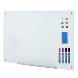 Garvee 18x24 Inch Glass Dry Erase Board - Frameless Magnetic Glass Whiteboard Wall Mounted, Large Tempered Glass Writing Surface for Office, Home School & Conference Room - White
