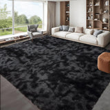 Garvee 6x9 Area Rugs for Living Room Plush Thick Shag Rug Soft Shaggy Carpet for Bedroom Non Slip Non Shedding Fuzzy Nursery Floor Rugs for Kids Room Home Decor, Tie-Dyed Black/Grey - Tie-Dyed Black/Gray