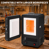 Garvee High-Power Electric Tabletop Kiln for Jewelry Casting – 1500W, Max 2192℉/1200℃, Digital PID Temp Control, Ideal for Metal Melting, Ceramics, Lost Wax Casting, Pottery, DIY – Black, US Standard 110V - Black