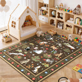 Garvee 8' x 10' Washable Cat Print Area Rug – Modern Animal Design, Non-Slip Rubber Backing, Mark Resistant, Soft Low Pile Carpet – Ideal for Living Room, Bedroom, Nursery, Dining Room, Brown - Brown