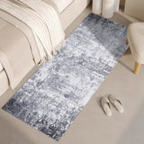 Garvee 2' x 6' Gray Modern Abstract Runner Rug, Washable Non-Slip Low-Pile Carpet for Hallway, Kitchen, Entryway and Bedroom - Light Gray