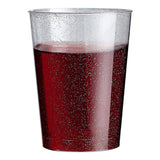 Garvee Elegant Glitter Silver Party Cups 10oz – 25 Pack Durable Hard Plastic Tumblers – Reusable & Disposable Drinkware for Cold Beverages, Coffee, Ice Cream – Ideal for Weddings, Picnics, Events – Silver - Silver