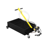 Garvee 20 Gallon Oil Drain Pan, 110V Waste Oil Drain Pan for Oil Change, Steel, Orange, 8-8.2 ft Hose& Folding Handle&Rolling Cart, Heavy Duty for Trucks,Black