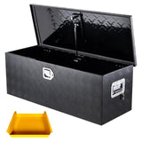 Garvee 36"x15"x15" Aluminum Truck Bed Tool Box, Weatherproof Storage Chest with Lock & Keys, Side Handles, Gas Strut Lid, Large-Capacity Heavy-Duty Organizer for Pickup, Trailer, and RV, Black - Black