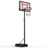 Garvee Portable Basketball Hoop, Adjustable Height Basketball System for Kids & Teenagers, 5.25ft to 7ft Height Range, Sturdy Base with Wheels for Indoor & Outdoor Use - Balck&Red