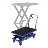 Garvee 330 lb 50" Hydraulic Lift Table Cart, Non-Slip Platform, for warehouses and workshops, Blue