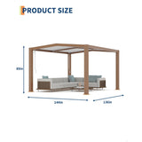 Garvee Louvered Pergola, 11 x 13 FT Reinforced Aluminum Frame with Adjustable Roof and Integrated Drainage, Wood Grain Hardtop Gazebo for Patio and Deck