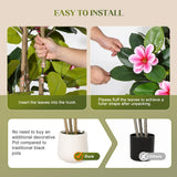 Garvee Realistic Artificial Magnolia Tree – 5FT Faux Floor Plant with Pink Magnolia Flowers, Real Touch Green Leaves, Multi-Trunk, Decorative Potted Plant for Home, Bedroom, Living Room, Office – Pink Magnolia 5FT - Pink