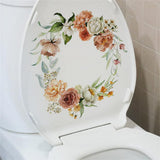 Garvee 3D Floral Leaf Toilet Seat Lid Sticker – Creative Removable Bathroom Wall Decal – Waterproof Home Decor for WC – Easy to Apply and Clean – 20x30cm – Color: MT23025