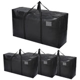 Garvee Heavy Duty 58 Gallon Moving Bag – Extra Large Waterproof PE Storage Tote with Reinforced Handles, Double Zippers, for Closet, Bedding, Camping – 4 Pack, Black, 42 x 14 x 23 Inches - 4 Pack